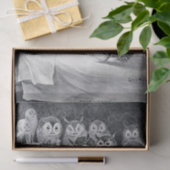 Cat Nightmare Owl Bird, Louis Wain Tissuepapier (Geschenk)