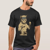 Cat Ninja Fighter Cat Practice Karate T-shirt (Voorkant)