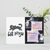 Cat ninja - Kies achtergrondkleur Kaart (Staand voorkant)