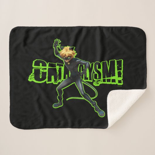 Cat Noir | Cataclysme Sherpa Deken (Voorkant (horizontaal))