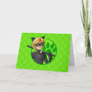 Cat Noir Green Badge Kaart