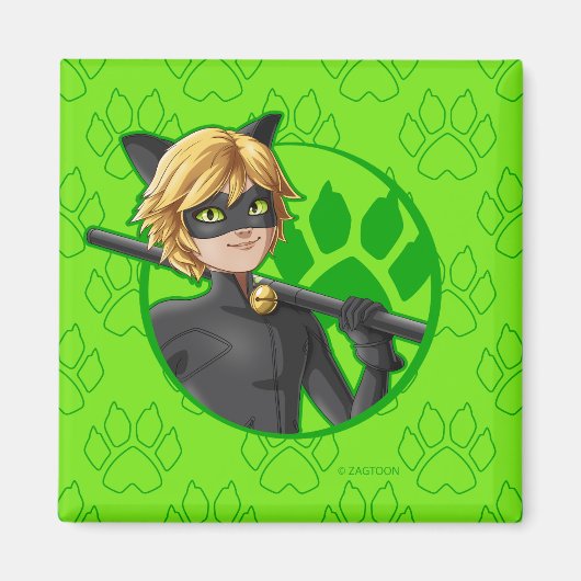 Cat Noir Green Badge Magneet (Voorkant)