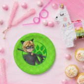 Cat Noir Green Badge Papieren Bordje (Feest)