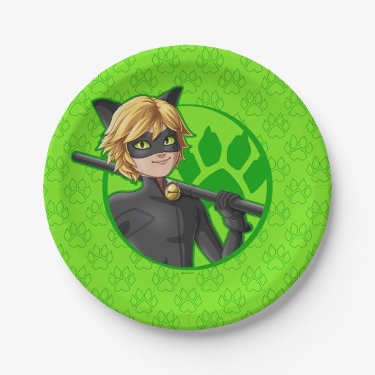 Cat Noir Green Badge Papieren Bordje (Voorkant)
