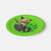 Cat Noir Green Badge Papieren Bordje (Gekanteld)