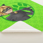 Cat Noir Green Badge Sherpa Deken (3/4)