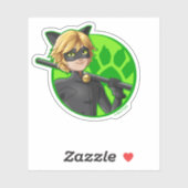 Cat Noir Green Badge Sticker (Vel)