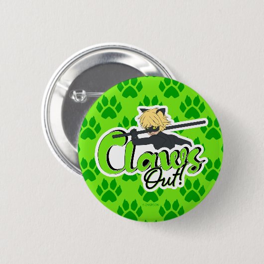 Cat Noir | Klauwen uit! Ronde Button 5,7 Cm (Voorkant /achterkant)