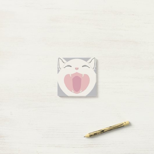 Cat Nom White Post-it® Notes (Op bureau)