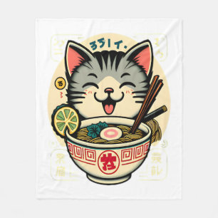 Cat Noodle Japanse Anime ga Kawaii Cat Fleece Deken