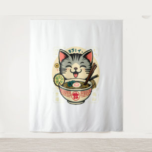 Cat Noodle Japanse Anime ga Kawaii Cat Wandkleed