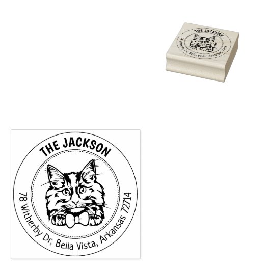 Cat Noors Bos Familie Retouradres Rubberstempel (Gestempeld)