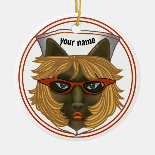 Cat Nurse Keramisch Ornament (Voorkant)
