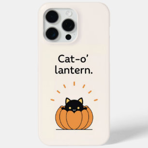 Cat-o'-Lantern Zwarte Kat Pompoen Halloween iPhone 15 Pro Max Hoesje