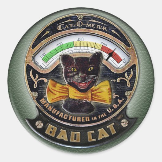 Cat-o-meter Ronde Sticker (Voorkant)