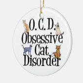 Cat Obsoned Keramisch Ornament (Links)