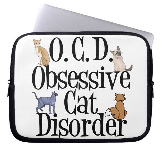 Cat Obsoned Laptop Sleeve (Voorkant)