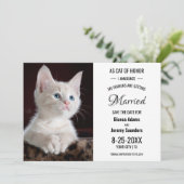 Cat of Honor Pet Photo Wedding Save the Date (Staand voorkant)