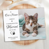 Cat of Honor Pet Wedding Photo Save the Date Aankondigingskaart
