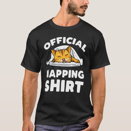 Cat Official Slaping Pajama Cat Napping T-shirt (Voorkant)