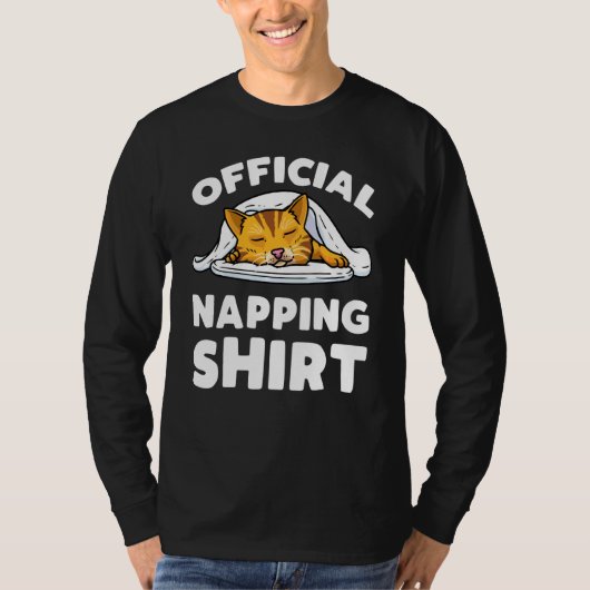 Cat Official Slaping Pajama Cat Napping T-shirt (Voorkant)