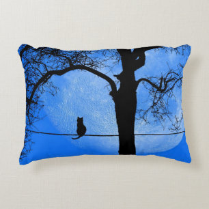 Cat on a Wire Blue Moon Accent Kussen