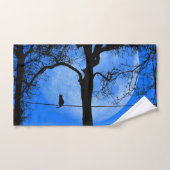 Cat on a Wire Blue Moon Bad Handdoek (Handdoek)