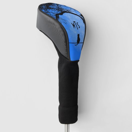Cat on a Wire Blue Moon Golfheadcover (Schuin)