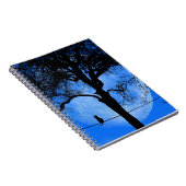 Cat on a Wire Blue Moon Notitieboek (Rechterzijde)