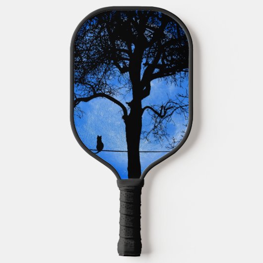 Cat on a Wire Blue Moon Pickleball Paddle (Achterkant)