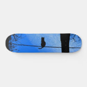 Cat on a Wire Blue Moon Skateboard (Horizontaal)