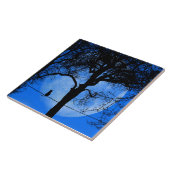 Cat on a Wire Blue Moon Tegeltje (Zijkant)