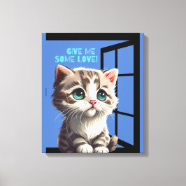 CAT ON THE WINDOW OFFERTE CANVAS AFDRUK