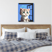 CAT ON THE WINDOW OFFERTE CANVAS AFDRUK (Insitu (Slaapkamer))