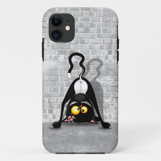 Cat ondersteboven Funny Cartoon Character Case-Mate iPhone Case (Achterkant)