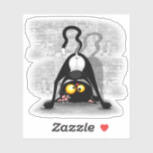 Cat ondersteboven Funny Cartoon Character Sticker (Vel)