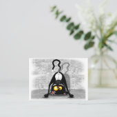 Cat ondersteboven Funny Cartoon Character Visitekaartje (Staand voorkant)