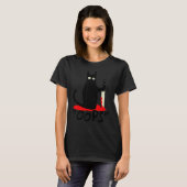 Cat Oops  Black Cat Murderous Cat With Knife Hallo T-shirt (Voorkant volledig)