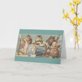  Cat Orchestra Trio Note Kaart (Gele Bloem)