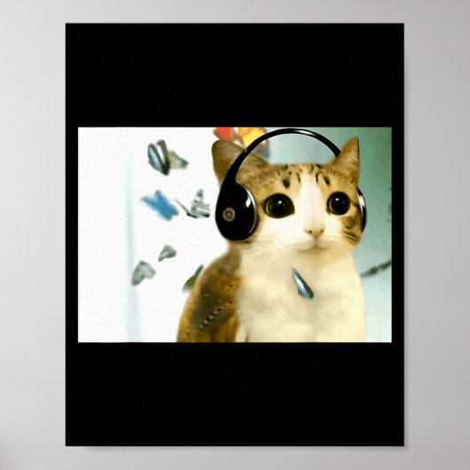 Cat Owl Funny Cursed Internet Trendy Meme Funny Me Poster (Voorkant)