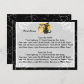 Cat & Owl Halloween Wedding Direction Kaarten (Voorkant / Achterkant)