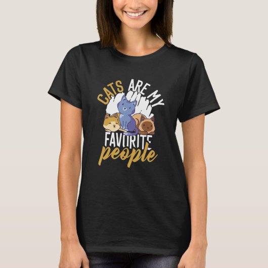 Cat Owner cats are my favorite people T-shirt (Voorkant)