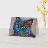 Cat Paint 2 Art Note Kaart (Gele Bloem)