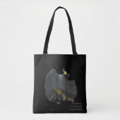 Cat Painting en Rain Quote Zwart Canvas tas (Voorkant)