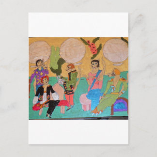 Cat pajama party briefkaart