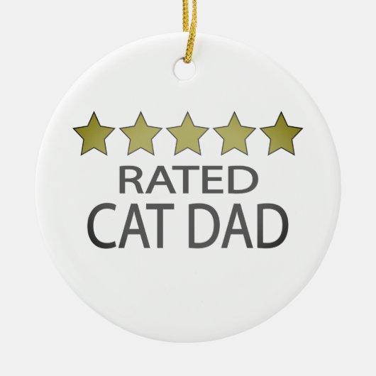 Cat papa cinq étoiles ornement en céramique (Devant)