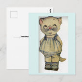 CAT PAPER DOLL CUTE BRIEFKAART (Voorkant / Achterkant)