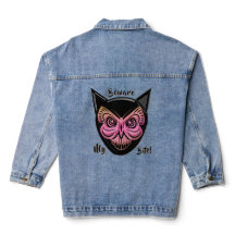 Cat papillon effrayant Crâne Denim Veste