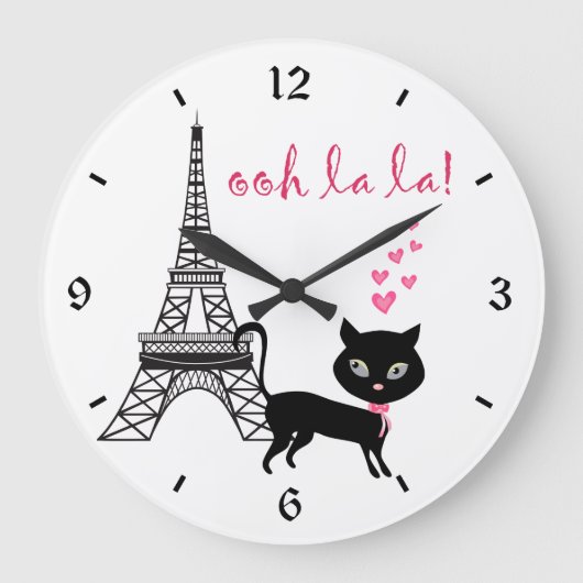 Cat Paris Clock Grote Klok (Voorkant)