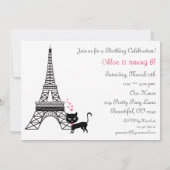 Cat Paris Invitation d'anniversaire (Dos)